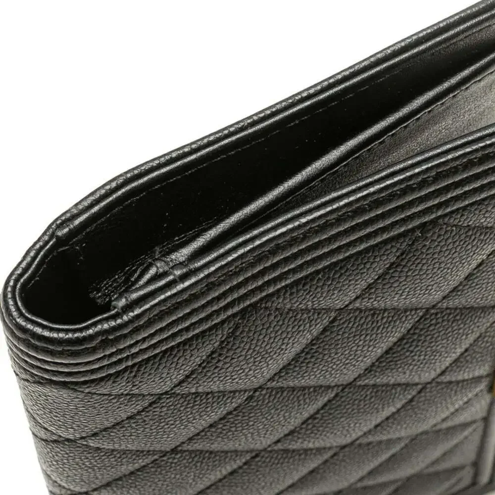 CHANEL Authentic Black Caviar Leather Wallet